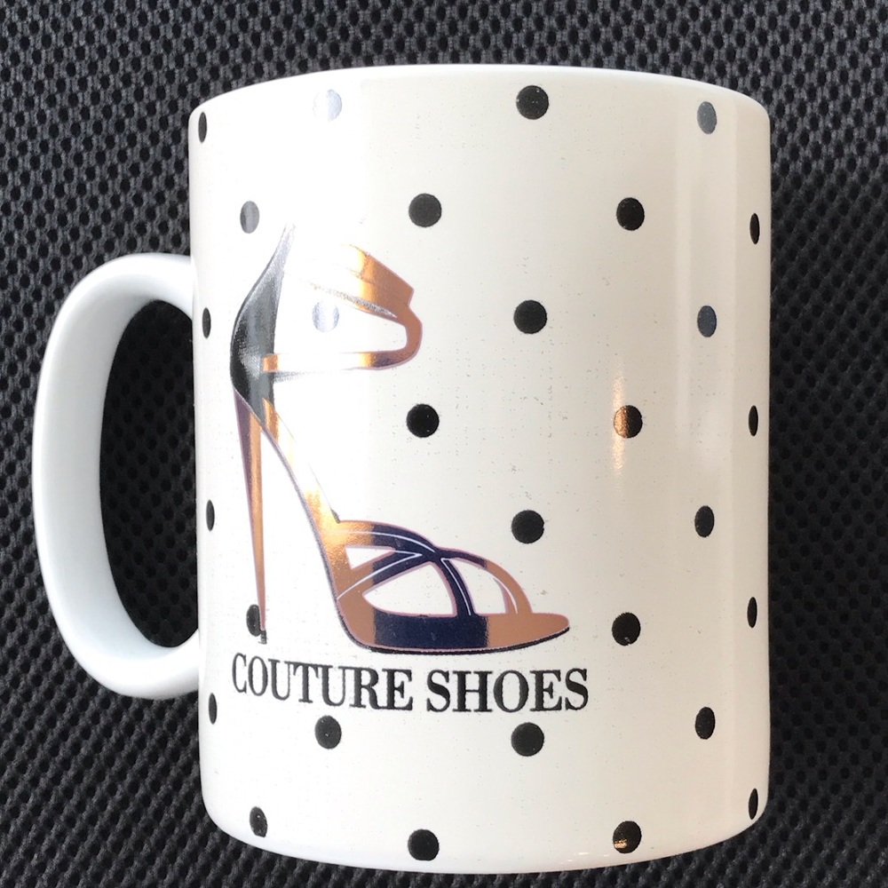 Polka Dot Mug - Black and White NWT
